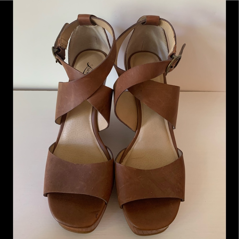 Lucky Brand Cross Strap Wedges
